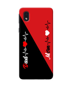 Mom Dad Heart Line Samsung M01 Core Back Cover