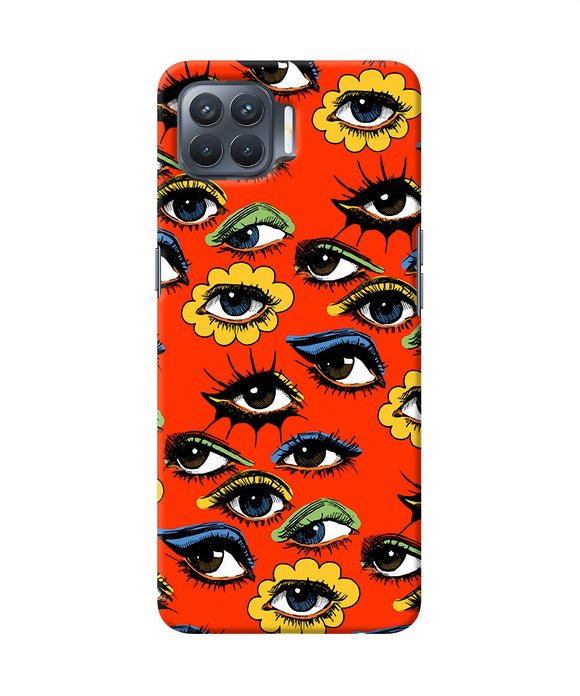Abstract Eyes Pattern Oppo F17 Pro Back Cover