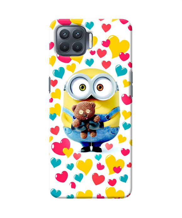 Minion Teddy Hearts Oppo F17 Pro Back Cover