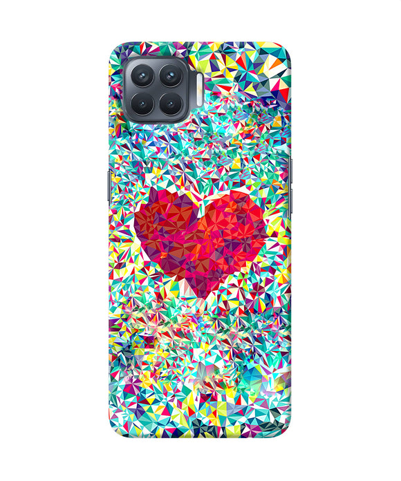 Red Heart Print Oppo F17 Pro Back Cover