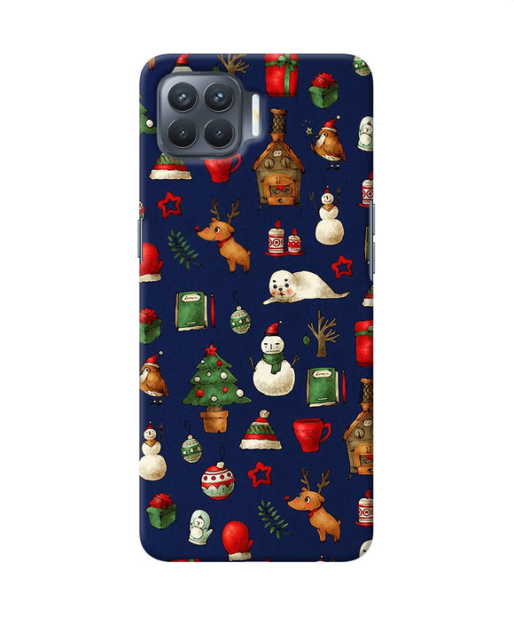 Canvas Christmas Print Oppo F17 Pro Back Cover