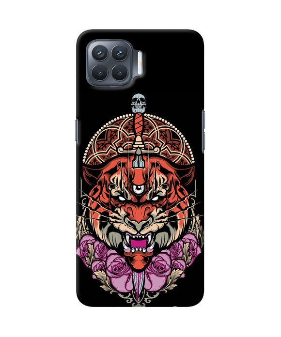 Abstract Tiger Oppo F17 Pro Back Cover