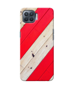 Abstract Red Brown Wooden Oppo F17 Pro Back Cover