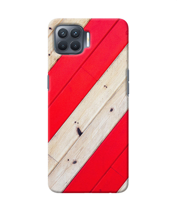 Abstract Red Brown Wooden Oppo F17 Pro Back Cover
