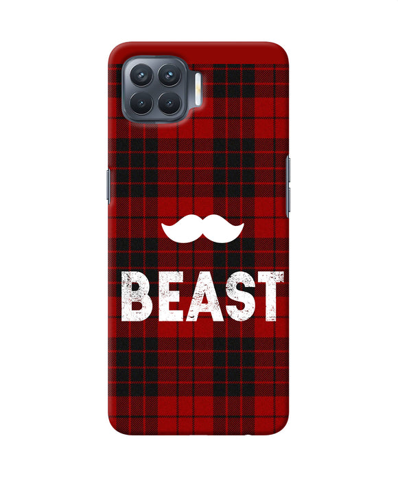 Beast Red Square Oppo F17 Pro Back Cover