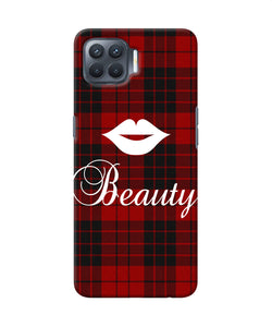 Beauty Red Square Oppo F17 Pro Back Cover