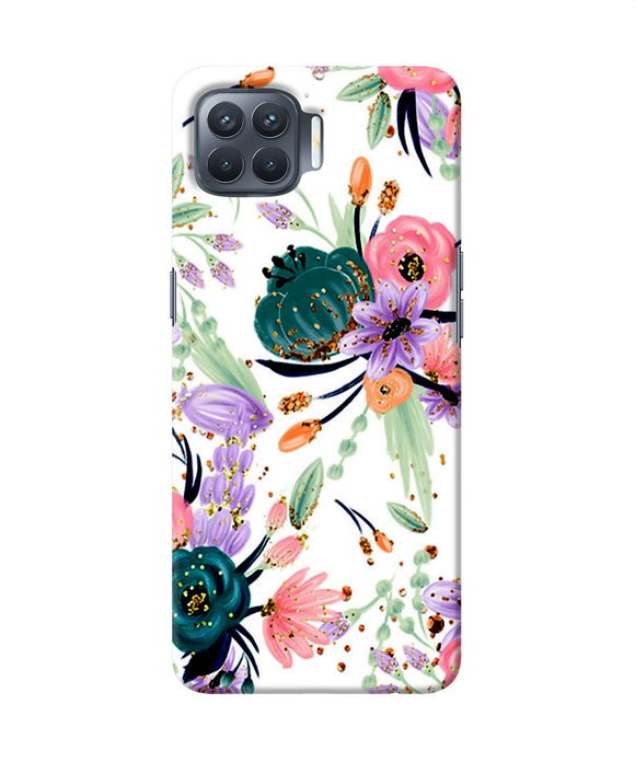 Abstract Flowers Print Oppo F17 Pro Back Cover