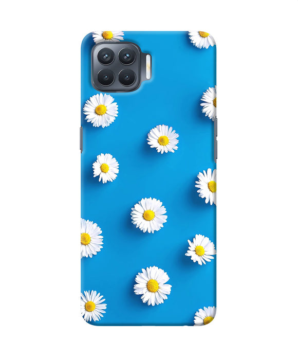 White Flowers Oppo F17 Pro Back Cover