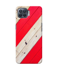 Abstract Red Brown Wooden Oppo F17 Pro Back Cover