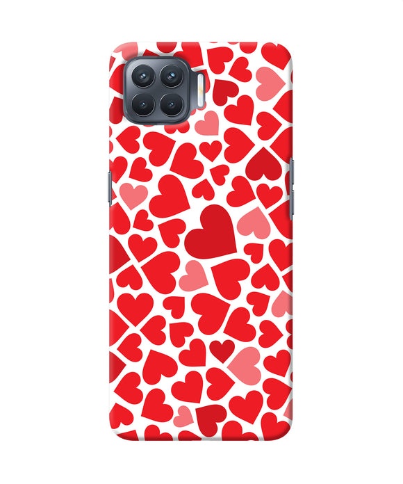 Red Heart Canvas Print Oppo F17 Pro Back Cover