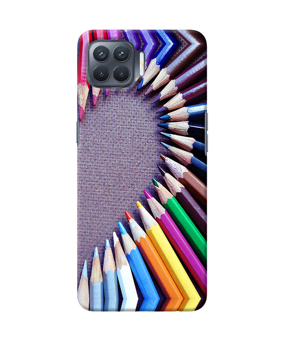 Color Pencil Half Heart Oppo F17 Pro Back Cover