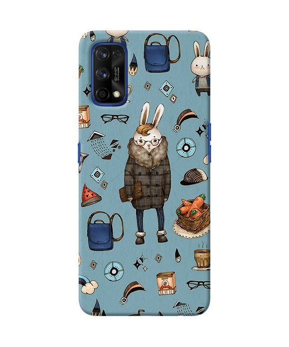 Canvas Rabbit Print Realme 7 Pro Back Cover