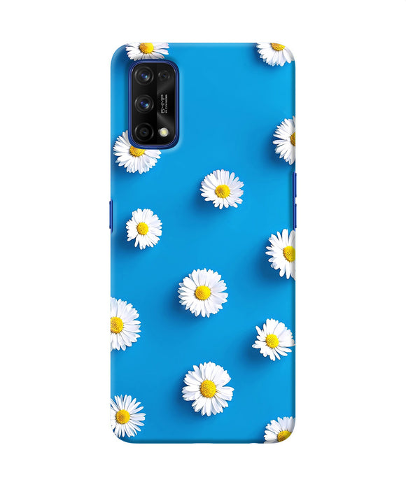 White Flowers Realme 7 Pro Back Cover