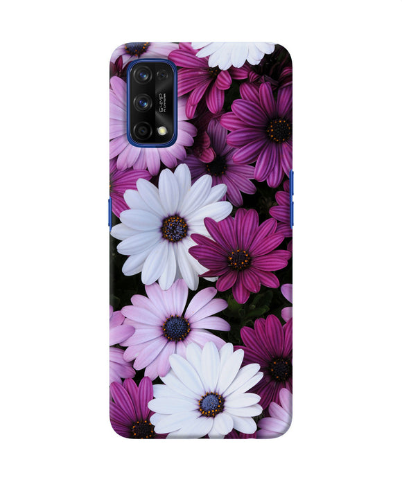 White Violet Flowers Realme 7 Pro Back Cover