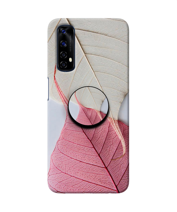 White Pink Leaf Realme 7 Pop Case