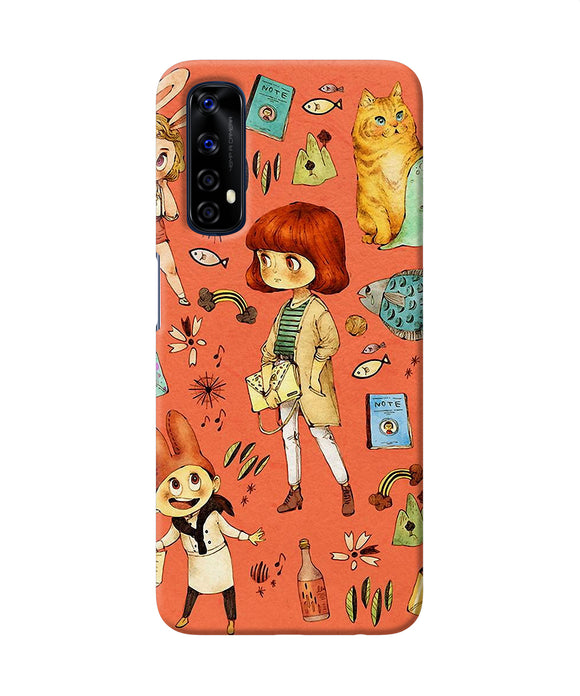 Canvas Little Girl Print Realme 7 Back Cover
