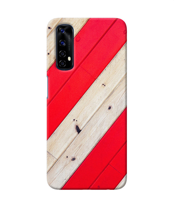 Abstract Red Brown Wooden Realme 7 Back Cover