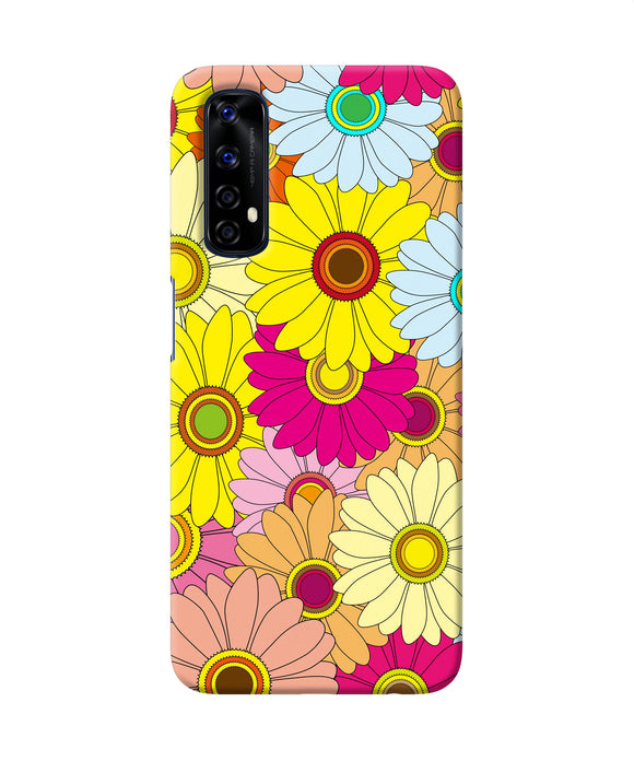 Abstract Colorful Flowers Realme 7 Back Cover
