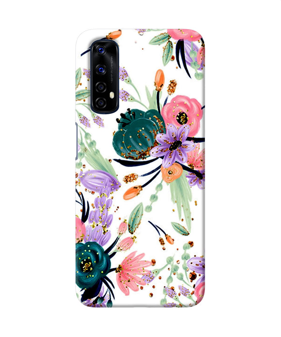 Abstract Flowers Print Realme 7 Back Cover