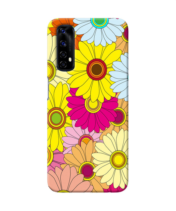 Abstract Colorful Flowers Realme 7 Back Cover