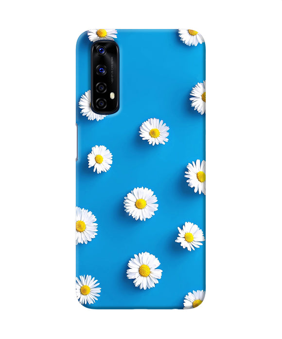 White Flowers Realme 7 Back Cover