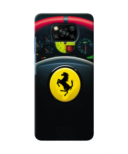 Ferrari Steeriing Wheel Poco X3/X3 Pro Real 4D Back Cover