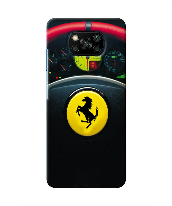Ferrari Steeriing Wheel Poco X3/X3 Pro Real 4D Back Cover