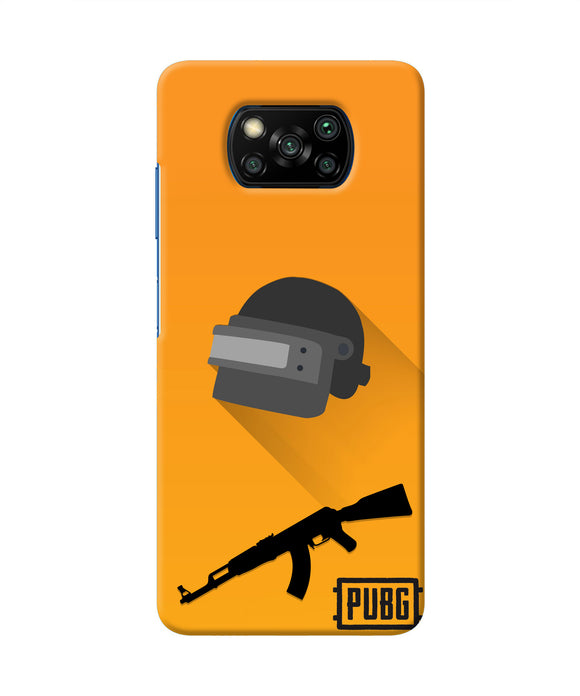 PUBG Helmet and Gun Poco X3/X3 Pro Real 4D Back Cover