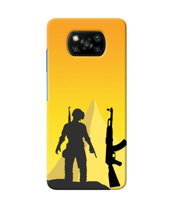 PUBG Silhouette Poco X3/X3 Pro Real 4D Back Cover