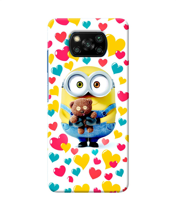 Minion Teddy Hearts Poco X3/X3 Pro Back Cover