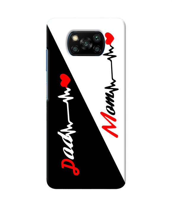 Mom Dad Heart Line Poco X3/X3 Pro Back Cover