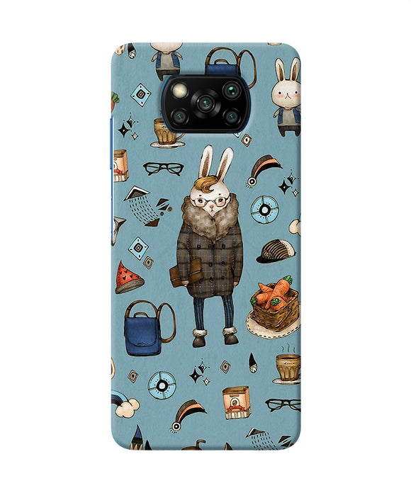 Canvas Rabbit Print Poco X3/X3 Pro Back Cover