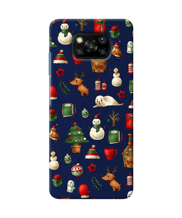 Canvas Christmas Print Poco X3/X3 Pro Back Cover