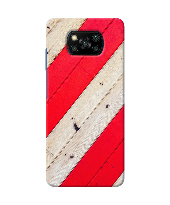 Abstract Red Brown Wooden Poco X3/X3 Pro Back Cover
