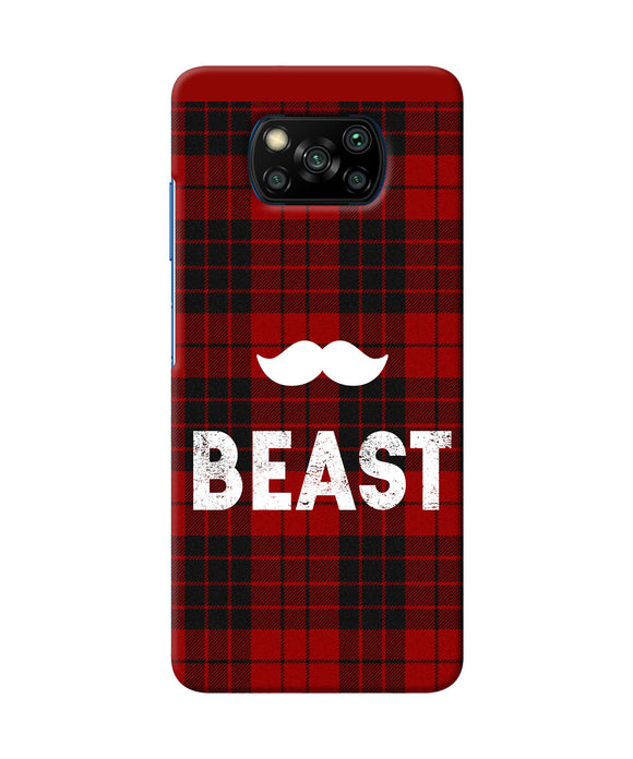 Beast Red Square Poco X3/X3 Pro Back Cover