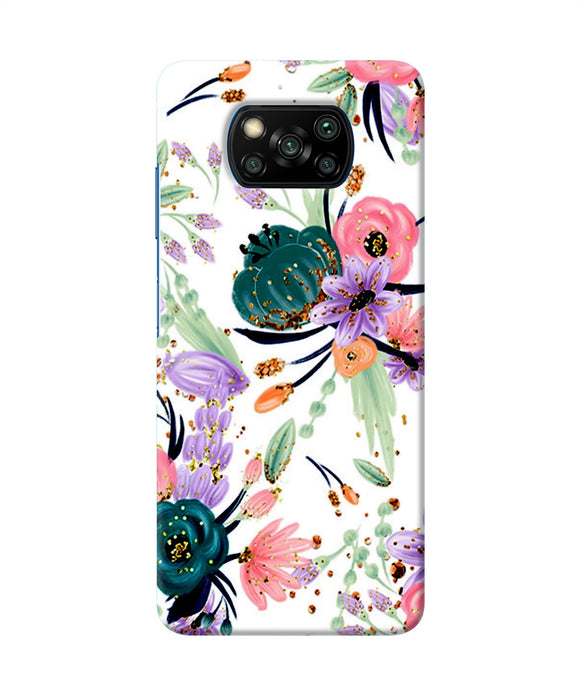 Abstract Flowers Print Poco X3/X3 Pro Back Cover