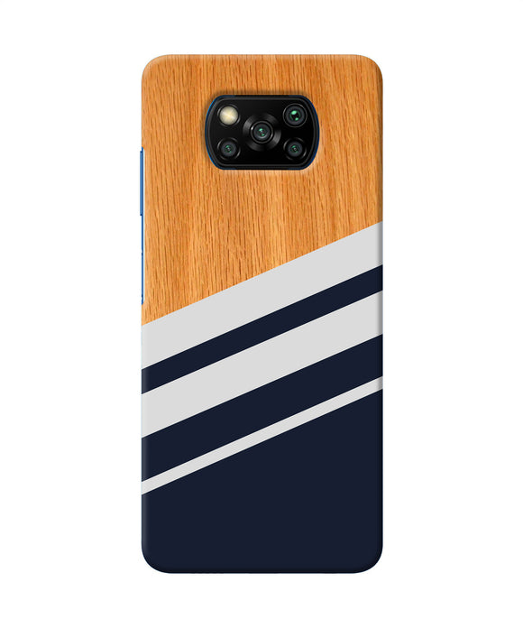 Black And White Wooden Poco X3/X3 Pro Back Cover