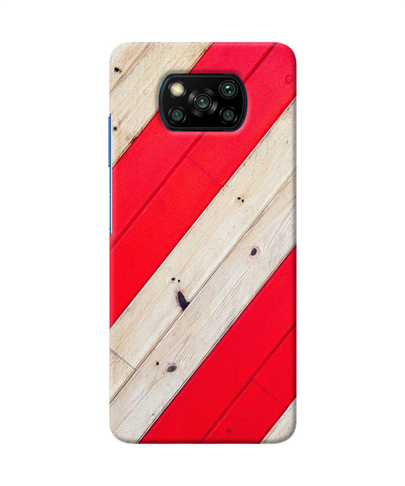 Abstract Red Brown Wooden Poco X3/X3 Pro Back Cover