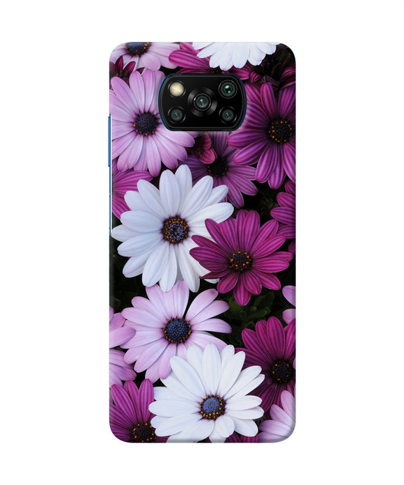 White Violet Flowers Poco X3/X3 Pro Back Cover