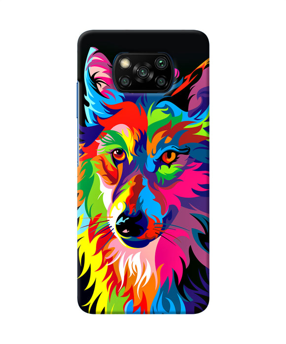 Colorful Wolf Sketch Poco X3/X3 Pro Back Cover