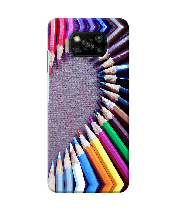 Color Pencil Half Heart Poco X3/X3 Pro Back Cover
