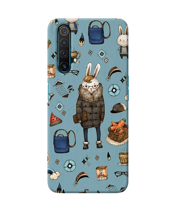 Canvas Rabbit Print Realme X3 Back Cover