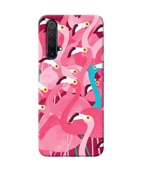 Abstract Sheer Bird Pink Print Realme X3 Back Cover
