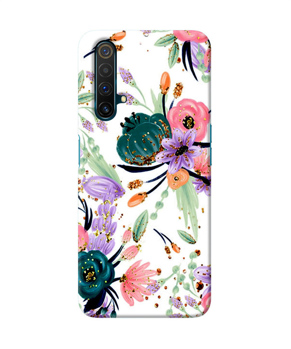 Abstract Flowers Print Realme X3 Back Cover