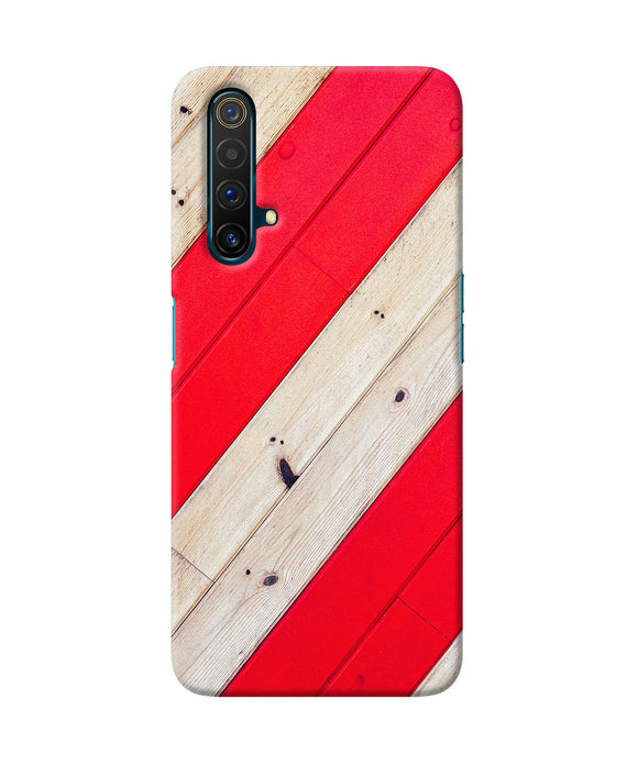 Abstract Red Brown Wooden Realme X3 Back Cover