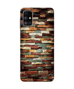 Bricks Pattern Samsung M51 Back Cover