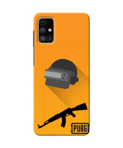 PUBG Helmet and Gun Samsung M51 Real 4D Back Cover