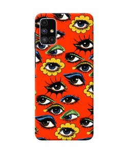 Abstract Eyes Pattern Samsung M51 Back Cover