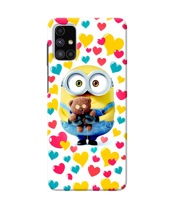 Minion Teddy Hearts Samsung M51 Back Cover