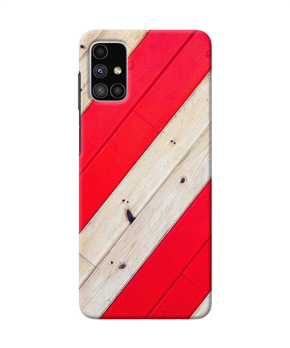 Abstract Red Brown Wooden Samsung M51 Back Cover